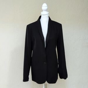 Larry Levine Black Linen Tailored Blazer Size 12